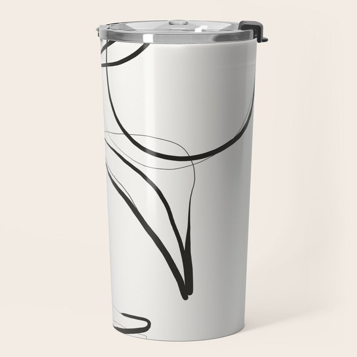 Abstract line art Plant Travel Mug Gallery Image 2