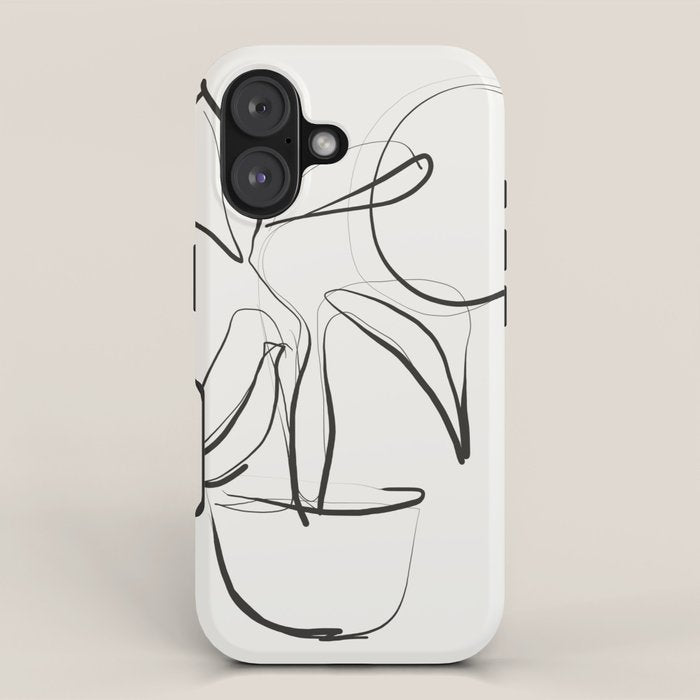 Abstract line art Plant iPhone Case Gallery Image 1