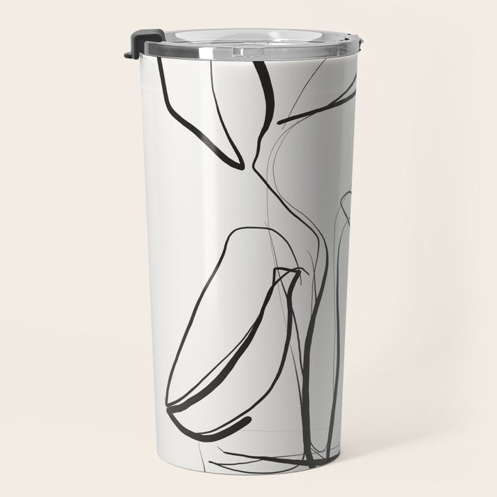 Abstract line art Plant Travel Mug Gallery Image 3