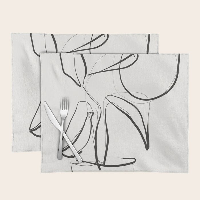 Abstract line art Plant Placemat Gallery Image 1