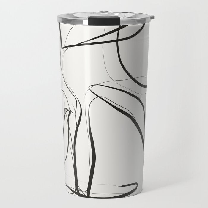 Abstract line art Plant Travel Mug Gallery Image 1