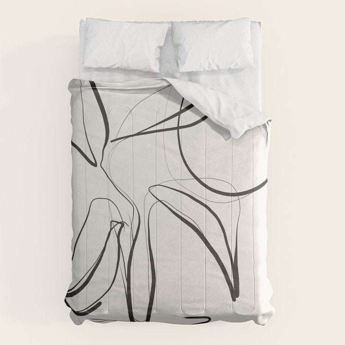 Abstract line art Plant Comforter Gallery Image 1