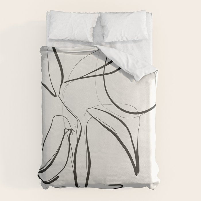 Abstract line art Plant Duvet Cover Gallery Image 1