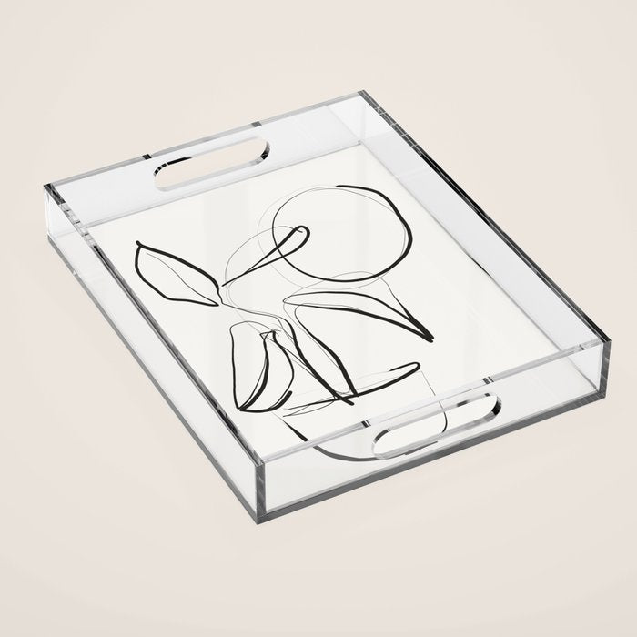 Abstract line art Plant Acrylic Tray Gallery Image 1