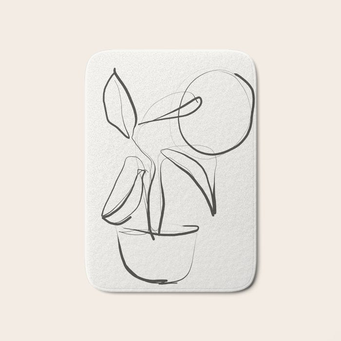 Abstract line art Plant Bath Mat Gallery Image 1