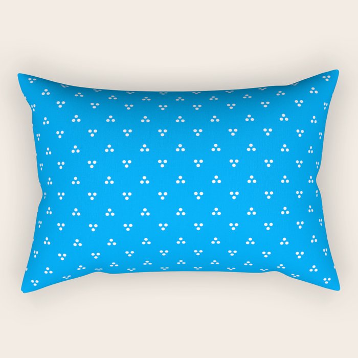 White Dots Pattern On Blue Rectangular Pillow Gallery Image 1