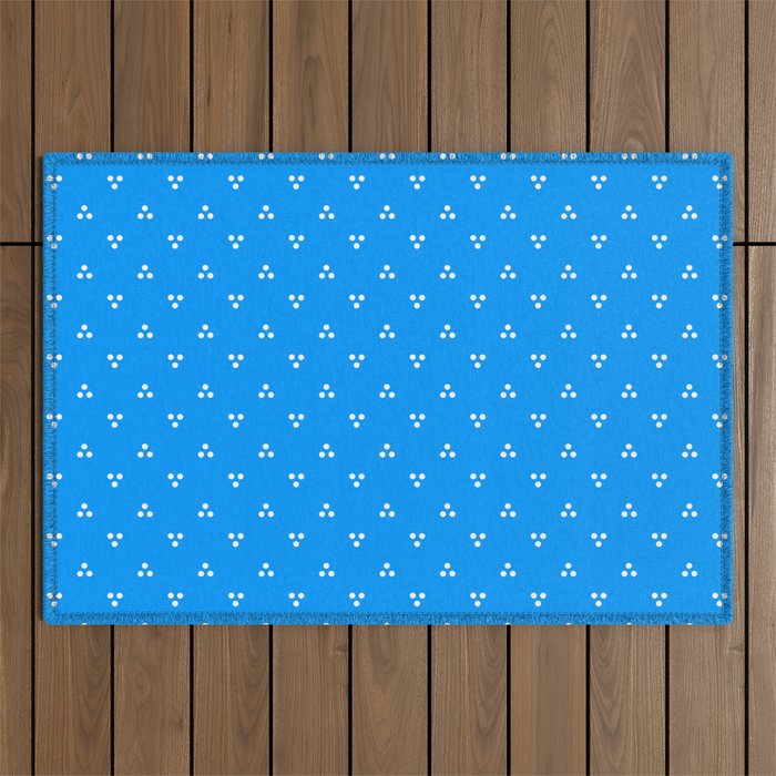 White Dots Pattern On Blue Outdoor Rug Gallery Image 1