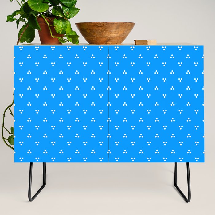 White Dots Pattern On Blue Credenza Gallery Image 2