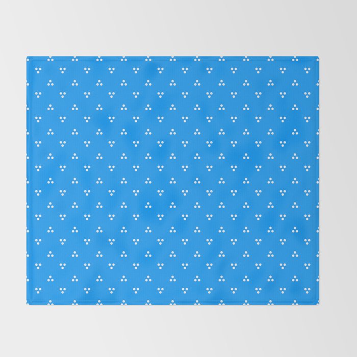 White Dots Pattern On Blue Throw Blanket Gallery Image 2