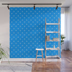 White Dots Pattern On Blue Wall Mural Gallery Image 1