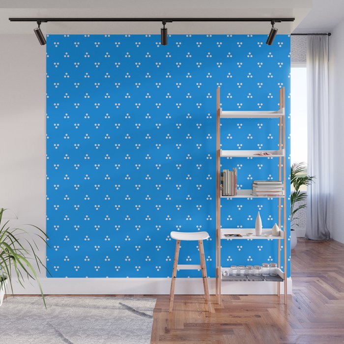 White Dots Pattern On Blue Wall Mural Gallery Image 1