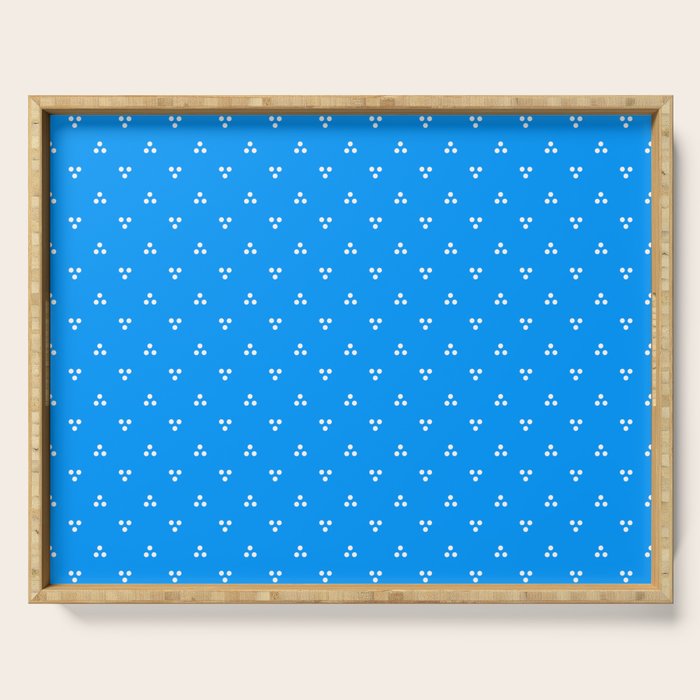 White Dots Pattern On Blue Serving Tray Gallery Image 1