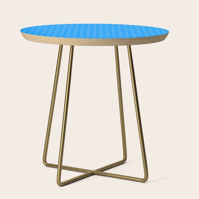 White Dots Pattern On Blue Side Table Gallery Image 1