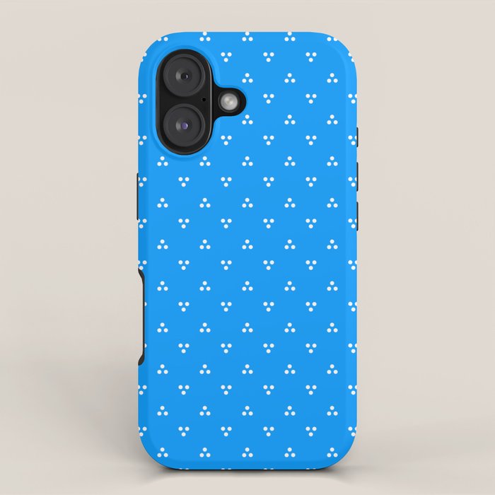 White Dots Pattern On Blue iPhone Case Gallery Image 1