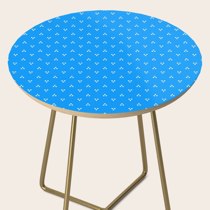 White Dots Pattern On Blue Side Table Gallery Image 2