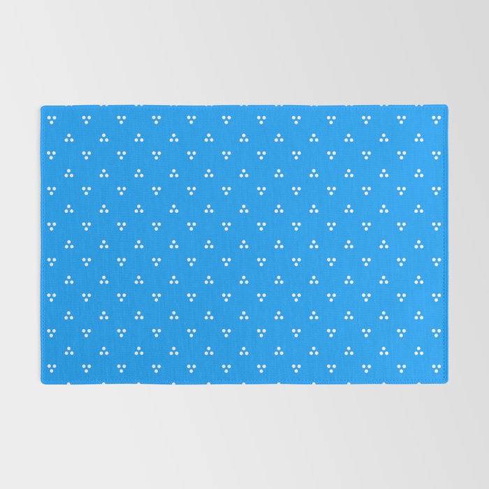 White Dots Pattern On Blue Rug Gallery Image 2
