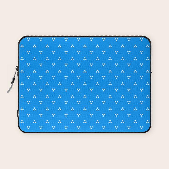 White Dots Pattern On Blue Laptop Sleeve Gallery Image 1