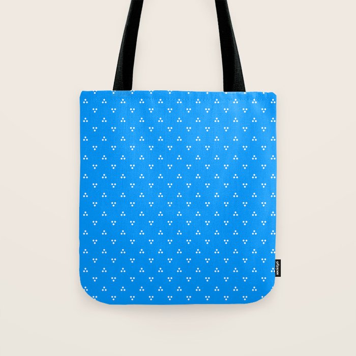 White Dots Pattern On Blue Tote Bag Gallery Image 1