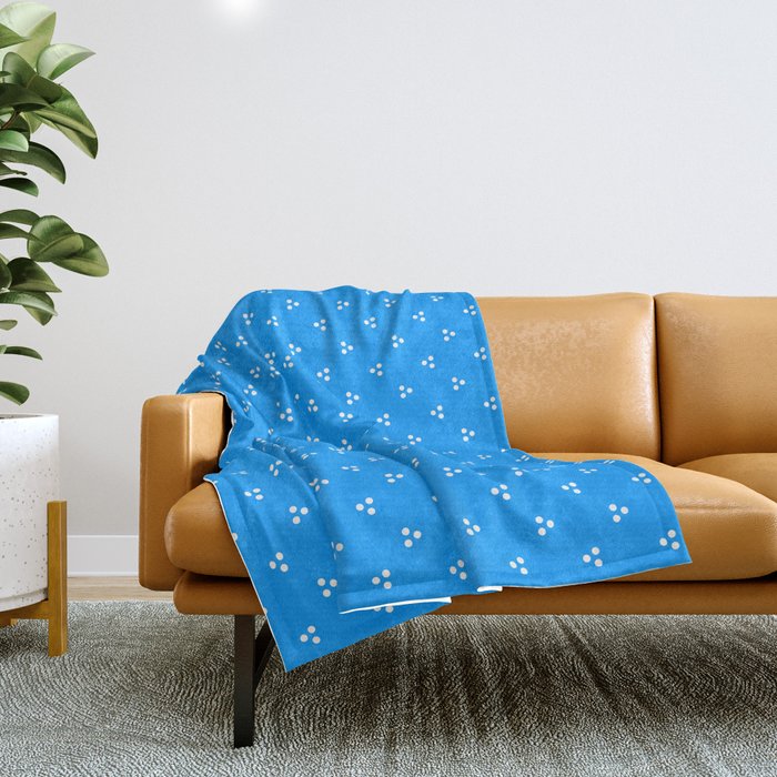 White Dots Pattern On Blue Throw Blanket Gallery Image 1