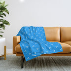 White Dots Pattern On Blue Throw Blanket Gallery Image 1