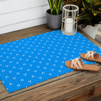 White Dots Pattern On Blue Outdoor Rug Gallery Image 2