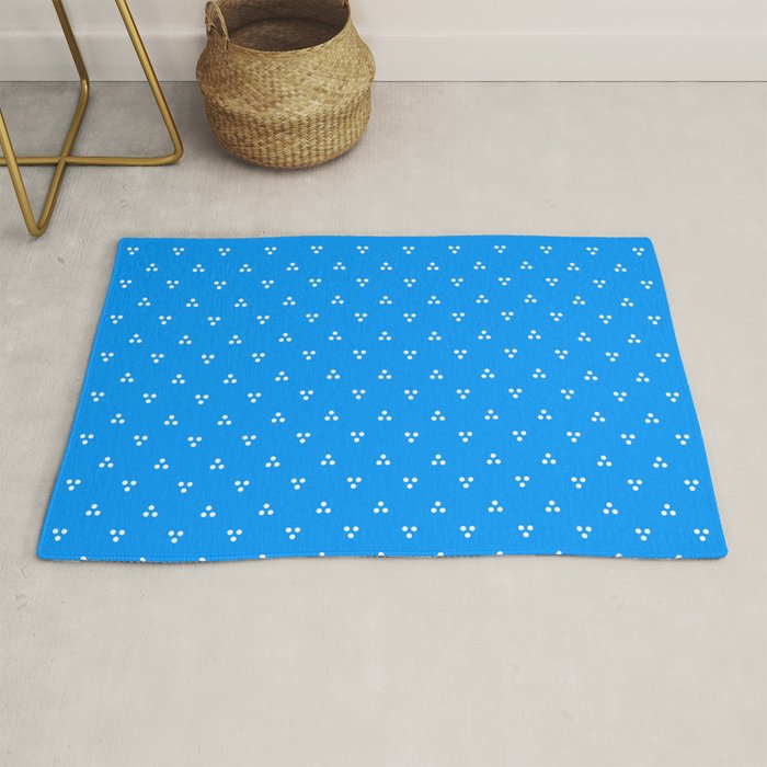 White Dots Pattern On Blue Rug Gallery Image 1
