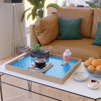 White Dots Pattern On Blue Serving Tray Gallery Image 2