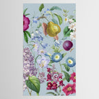 Summer Fruits Botanical Illustration Collage In Blue  Tablecloth Gallery Image 2