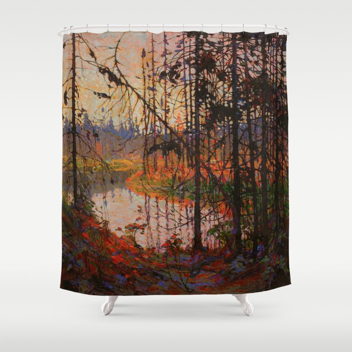 Tom Thomson Northern River 1915 Canadian Landscape Artist Shower Curtain Gallery Image 1