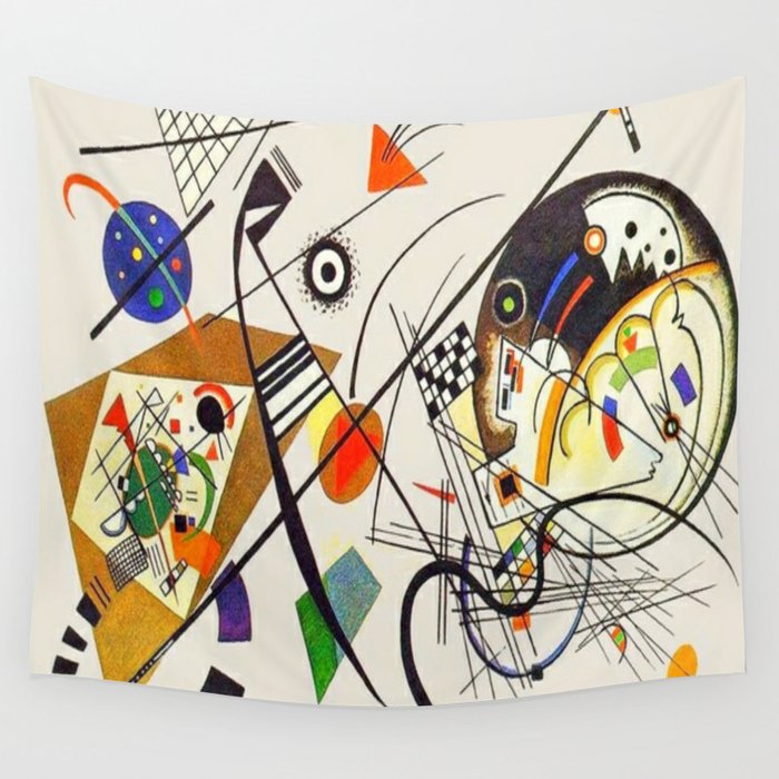 Wassily Kandinsky Transverse Line, No, 01. Wall Tapestry Gallery Image 4