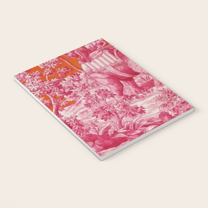Toile de Jouy - pink and orange Notebook Gallery Image 3