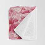 Toile de Jouy - pink and orange Throw Blanket Gallery Image 3