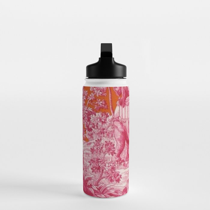 Toile de Jouy - pink and orange Water Bottle Gallery Image 3
