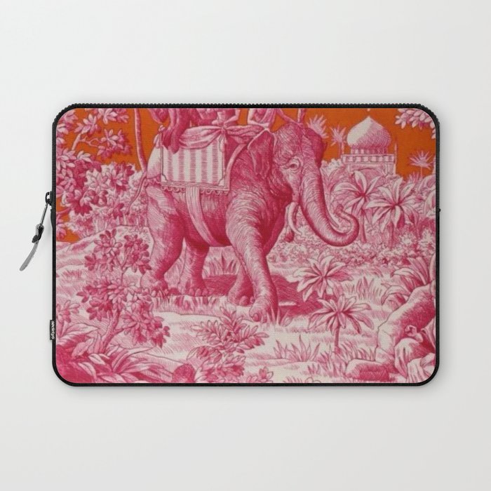 Toile de Jouy - pink and orange Laptop Sleeve Gallery Image 1