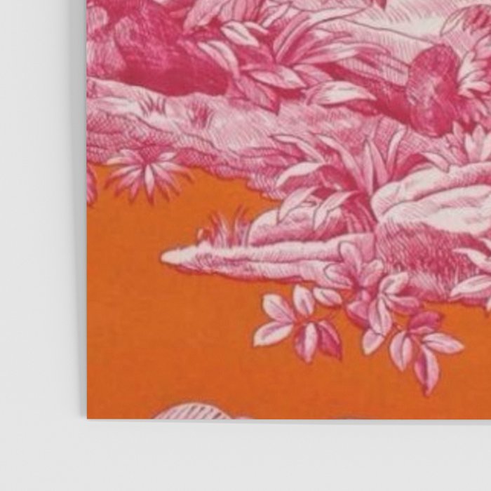 Toile de Jouy - pink and orange Poster Gallery Image 3