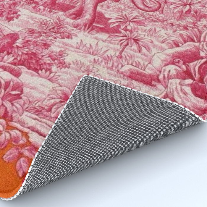 Toile de Jouy - pink and orange Rug Gallery Image 4