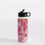 Toile de Jouy - pink and orange Water Bottle Gallery Image 1