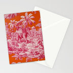 Toile de Jouy - pink and orange Stationery Card Gallery Image 2