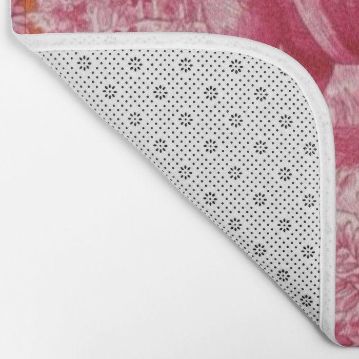 Toile de Jouy - pink and orange Bath Mat Gallery Image 2