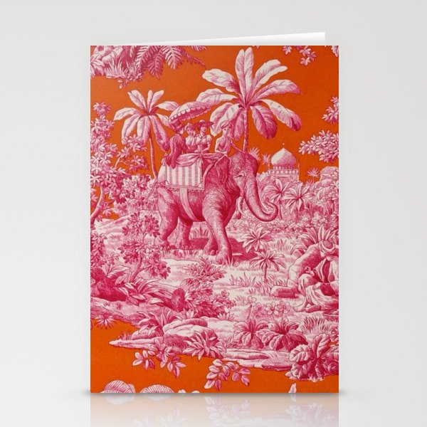 Toile de Jouy - pink and orange Stationery Card Gallery Image 2