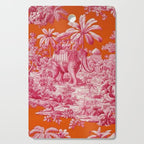 Toile de Jouy - pink and orange Cutting Board Gallery Image 1