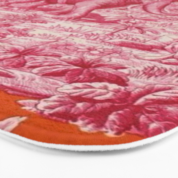 Toile de Jouy - pink and orange Bath Mat Gallery Image 3