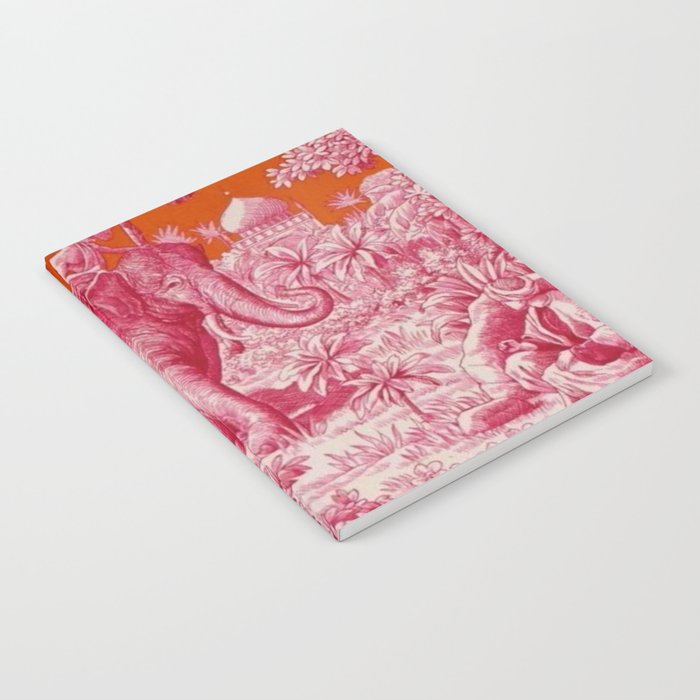 Toile de Jouy - pink and orange Notebook Gallery Image 1