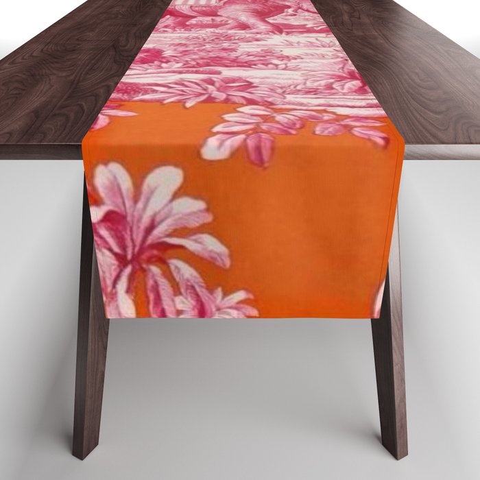 Toile de Jouy - pink and orange Table Runner Gallery Image 1