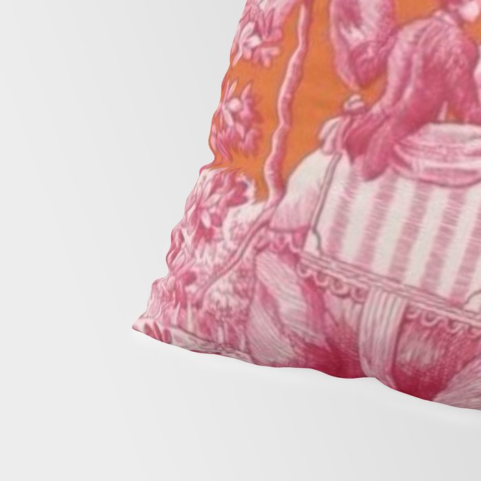 Toile de Jouy - pink and orange Pillow Sham Gallery Image 4