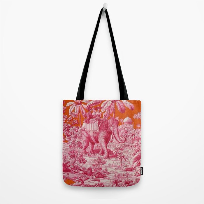 Toile de Jouy - pink and orange Tote Bag Gallery Image 2