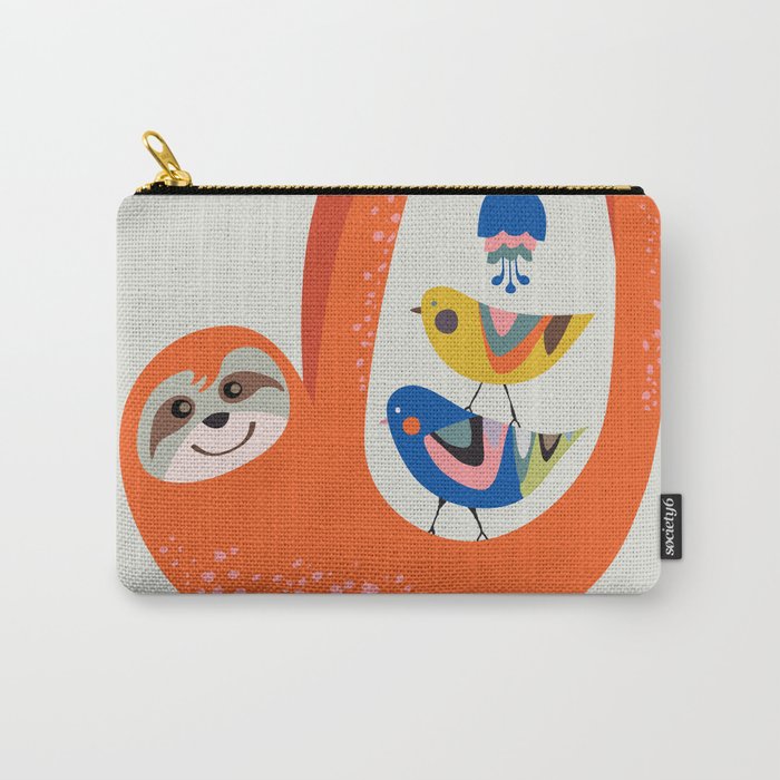 Mid Century Sloth Carry All Pouch Gallery Image 1