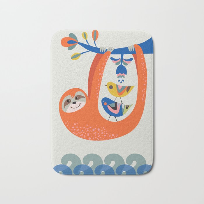 Mid Century Sloth Bath Mat Gallery Image 1