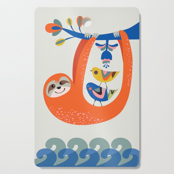 Mid Century Sloth Cutting Board Gallery Image 1