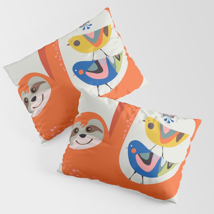 Mid Century Sloth Pillow Sham Gallery Image 1